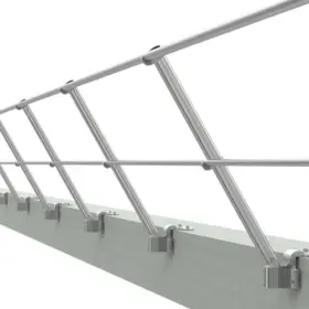 Sistem balustrada aluminiu cu prindere perete Z inclinat