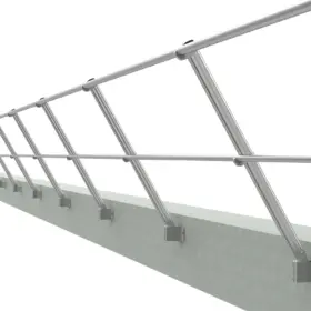 Sistem balustrada aluminiu lestata cu prindere perete inclinat
