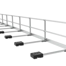 Sistem balustrada aluminiu lestata cu contragreutate si protectie rostogolire